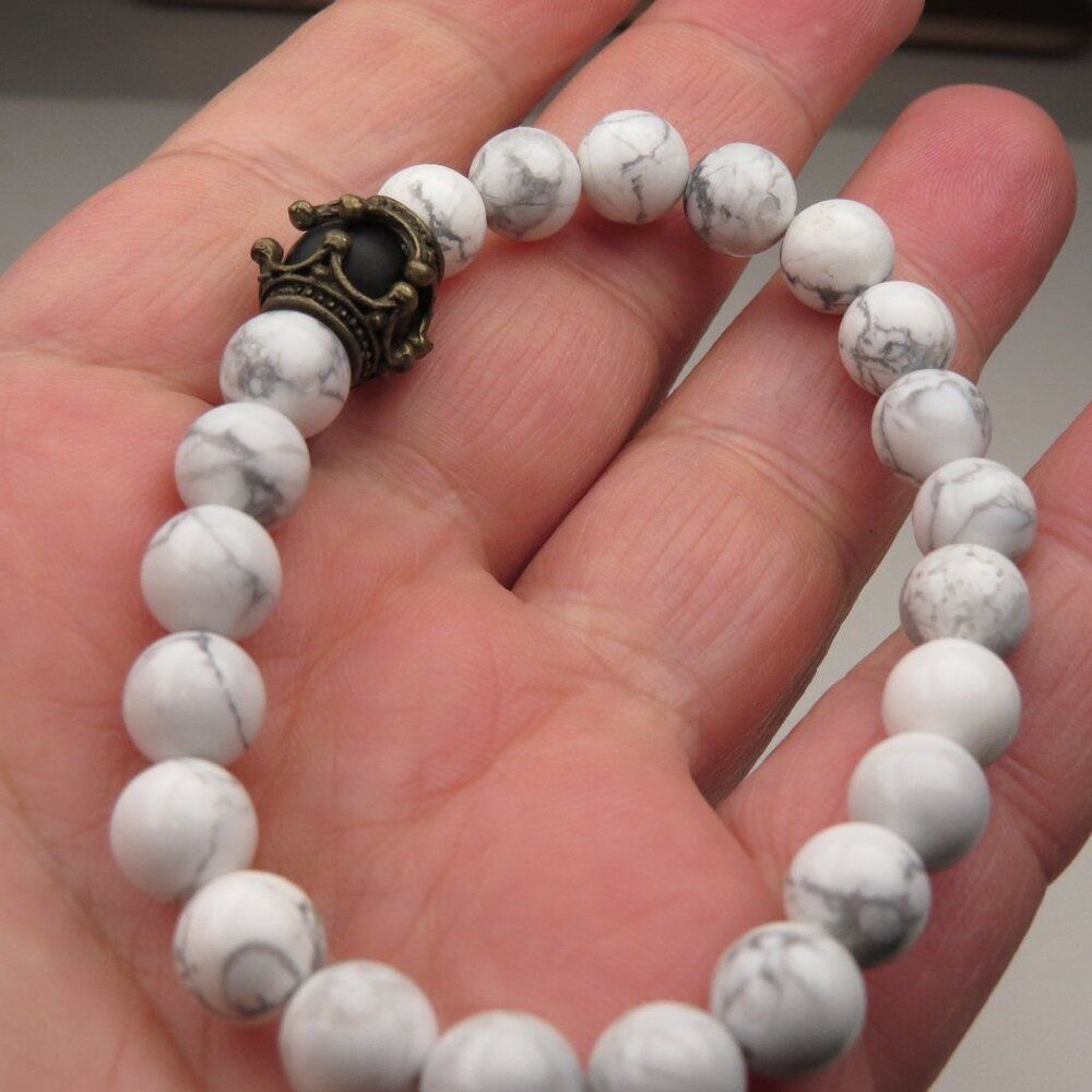$100 White Agate plated beaded Bracelet